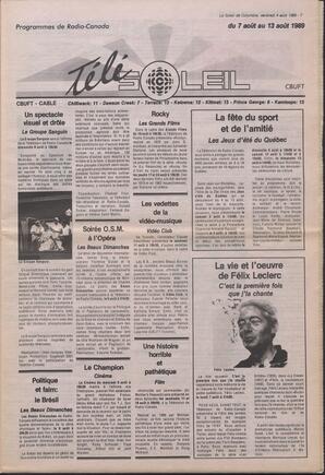 Le Soleil de Colombie, August 4, 1989, page 7