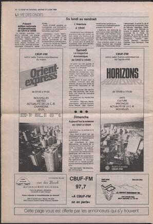 Le Soleil de Colombie, July 21, 1989, page 10