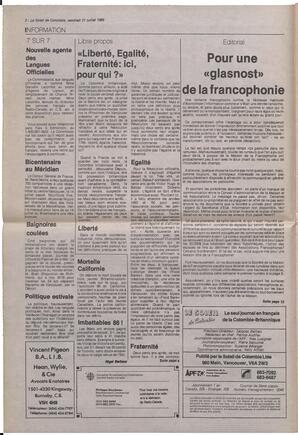 Le Soleil de Colombie, July 21, 1989, page 2