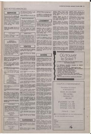 Le Soleil de Colombie, July 14, 1989, page 19