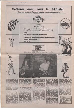 Le Soleil de Colombie, July 14, 1989, page 12