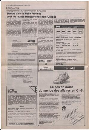Le Soleil de Colombie, July 14, 1989, page 4