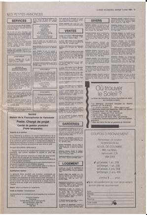 Le Soleil de Colombie, July 7, 1989, page 15