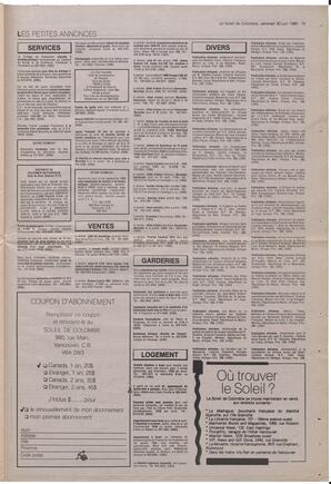 Le Soleil de Colombie, June 30, 1989, page 15