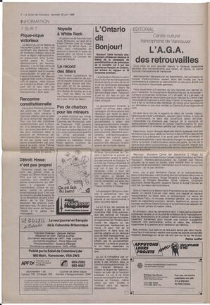 Le Soleil de Colombie, June 30, 1989, page 2