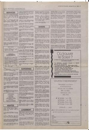 Le Soleil de Colombie, June 23, 1989, page 27