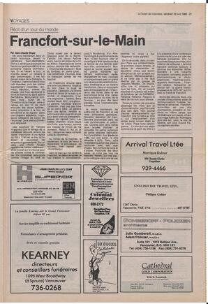 Le Soleil de Colombie, June 23, 1989, page 21