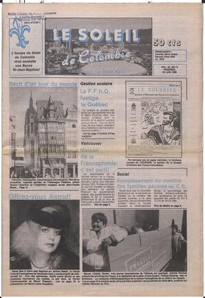 Le Soleil de Colombie, June 23, 1989, page 1