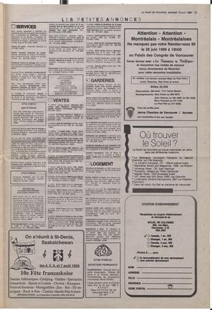 Le Soleil de Colombie, June 16, 1989, page 15