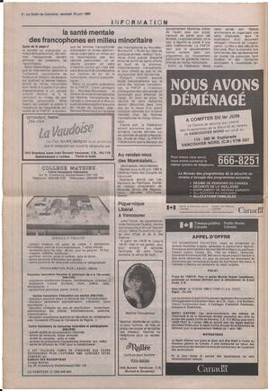 Le Soleil de Colombie, June 16, 1989, page 6
