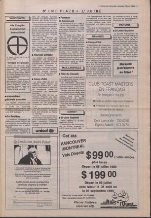 Le Soleil de Colombie, June 16, 1989, page 3
