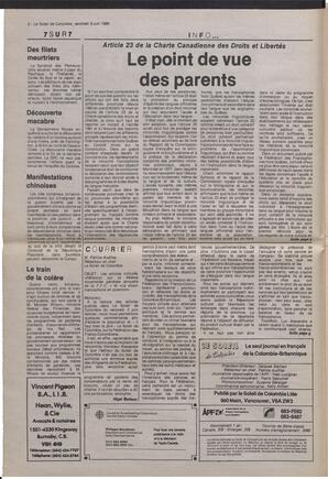 Le Soleil de Colombie, June 9, 1989, page 2