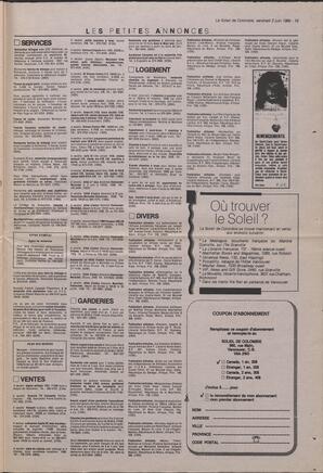 Le Soleil de Colombie, June 2, 1989, page 19