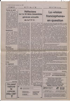 Le Soleil de Colombie, June 2, 1989, page 2