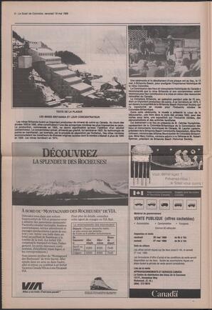Le Soleil de Colombie, May 19, 1989, page 8