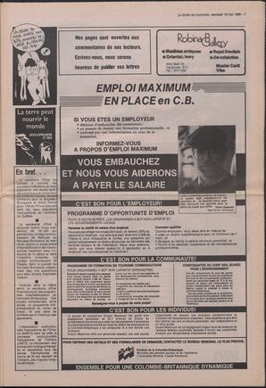 Le Soleil de Colombie, May 19, 1989, page 7