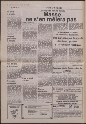 Le Soleil de Colombie, May 19, 1989, page 2