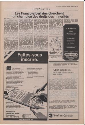 Le Soleil de Colombie, April 28, 1989, page 5