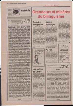Le Soleil de Colombie, April 21, 1989, page 16