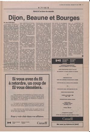 Le Soleil de Colombie, April 21, 1989, page 11