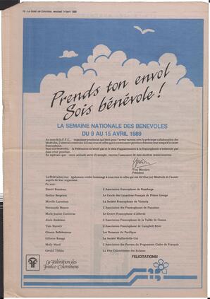 Le Soleil de Colombie, April 14, 1989, page 16