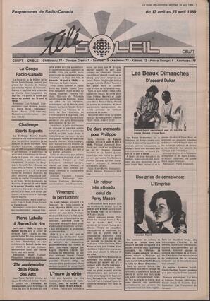 Le Soleil de Colombie, April 14, 1989, page 7