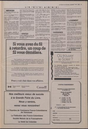 Le Soleil de Colombie, April 7, 1989, page 15
