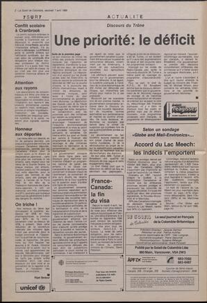 Le Soleil de Colombie, April 7, 1989, page 2
