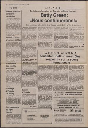 Le Soleil de Colombie, March 24, 1989, page 2