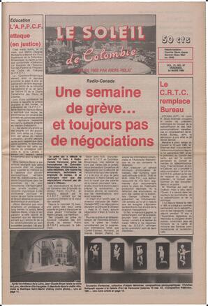 Le Soleil de Colombie, March 24, 1989, page 1