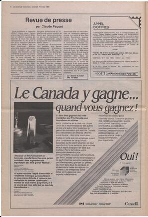 Le Soleil de Colombie, March 10, 1989, page 6