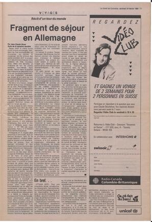 Le Soleil de Colombie, February 24, 1989, page 11