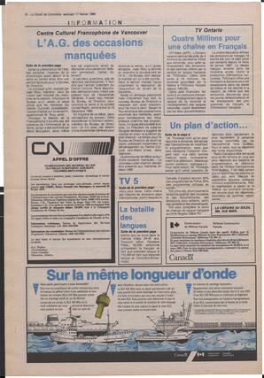 Le Soleil de Colombie, February 17, 1989, page 16