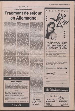Le Soleil de Colombie, February 17, 1989, page 11
