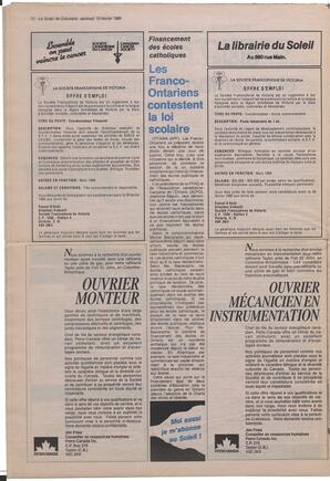 Le Soleil de Colombie, February 10, 1989, page 12