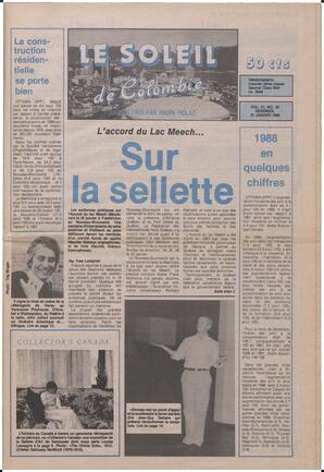Le Soleil de Colombie, January 27, 1989, page 1
