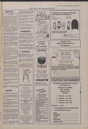 Le Soleil de Colombie, January 6, 1989, page 15