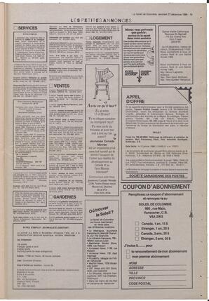 Le Soleil de Colombie, December 23, 1988, page 19