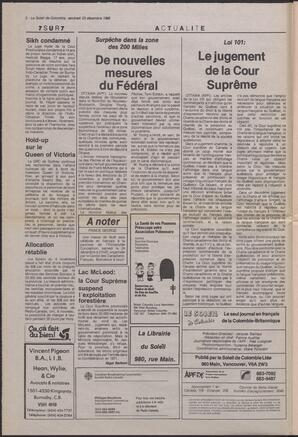 Le Soleil de Colombie, December 23, 1988, page 2