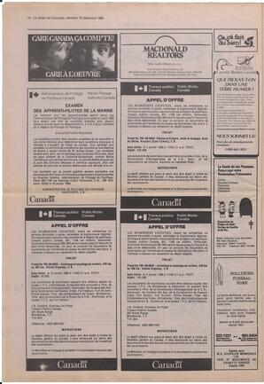 Le Soleil de Colombie, December 16, 1988, page 16