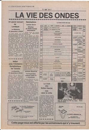 Le Soleil de Colombie, December 16, 1988, page 12