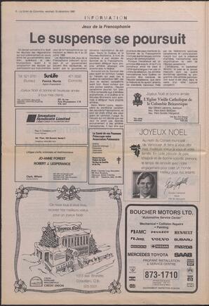 Le Soleil de Colombie, December 16, 1988, page 6