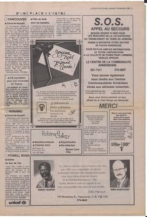 Le Soleil de Colombie, December 16, 1988, page 3
