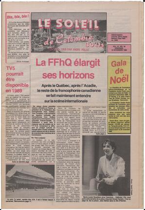 Le Soleil de Colombie, November 18, 1988, page 17