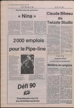 Le Soleil de Colombie, October 28, 1988, page 14