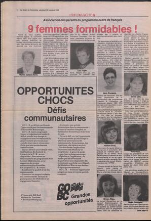 Le Soleil de Colombie, October 28, 1988, page 12