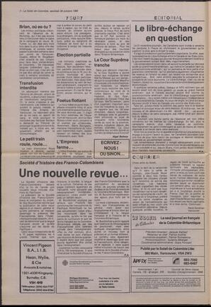 Le Soleil de Colombie, October 28, 1988, page 2