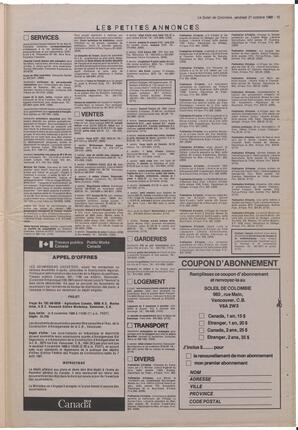 Le Soleil de Colombie, October 21, 1988, page 15