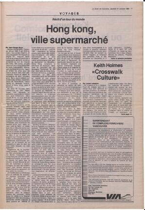 Le Soleil de Colombie, October 21, 1988, page 11