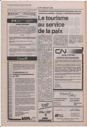 Le Soleil de Colombie, October 21, 1988, page 6